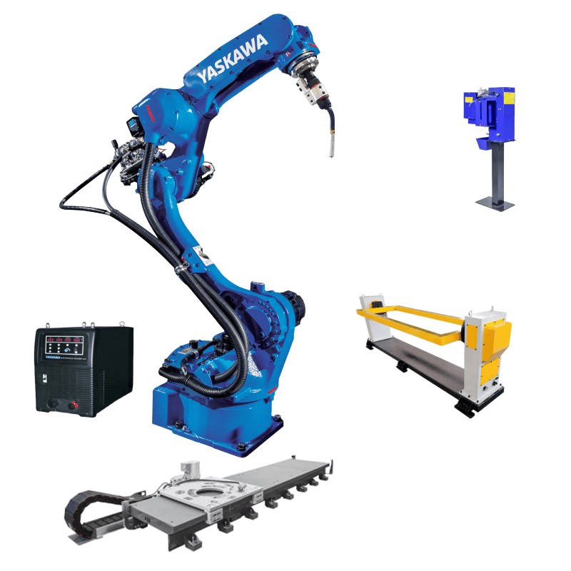 Yaskawa AR2010 Robot with Linear Axis Welding Auto Body Ship AC Power Supply RD500S Arc TIG MIG Weld