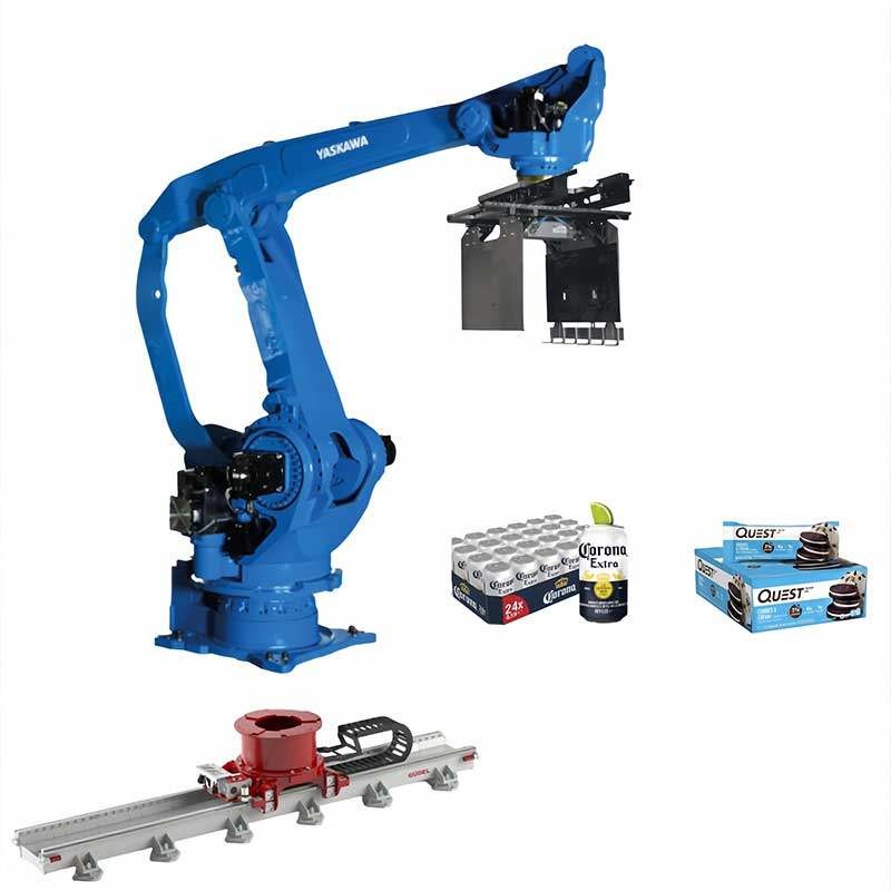 Yaskawa PL320 Palletizing Robot 4 Axis Robot Schunk Gripper Stack Solar Panel Module Marble Brick
