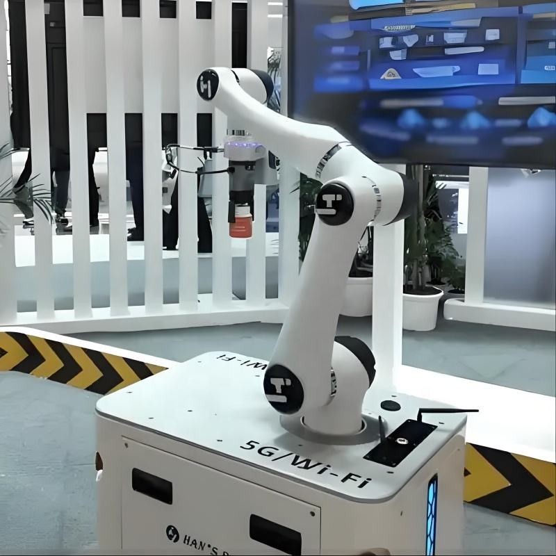 AGV and Hans 6 Axis Collaborative Robot Cobot Robotic Arm for Palletizing Material